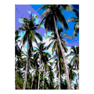 Palm Trees Design Posterised Effect Poster