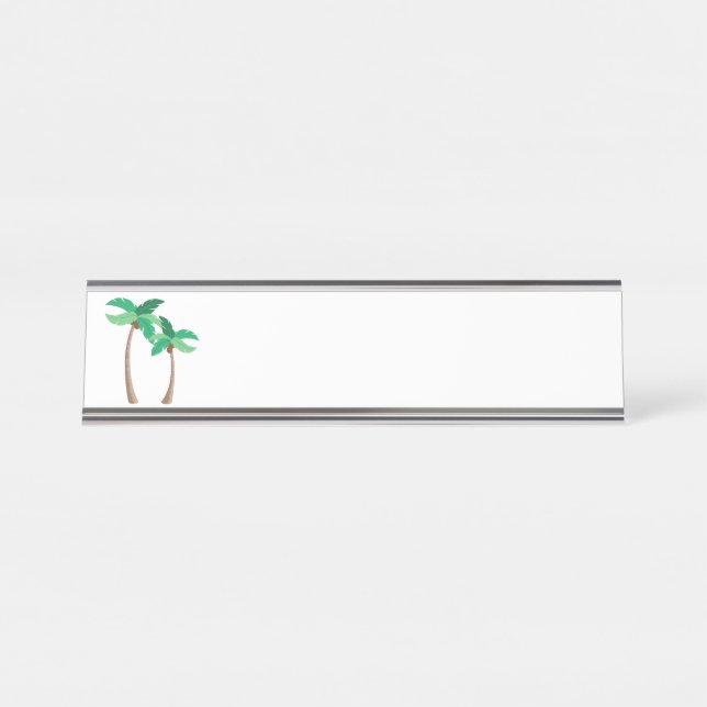 Palm Trees Desk Name Plate (Front)