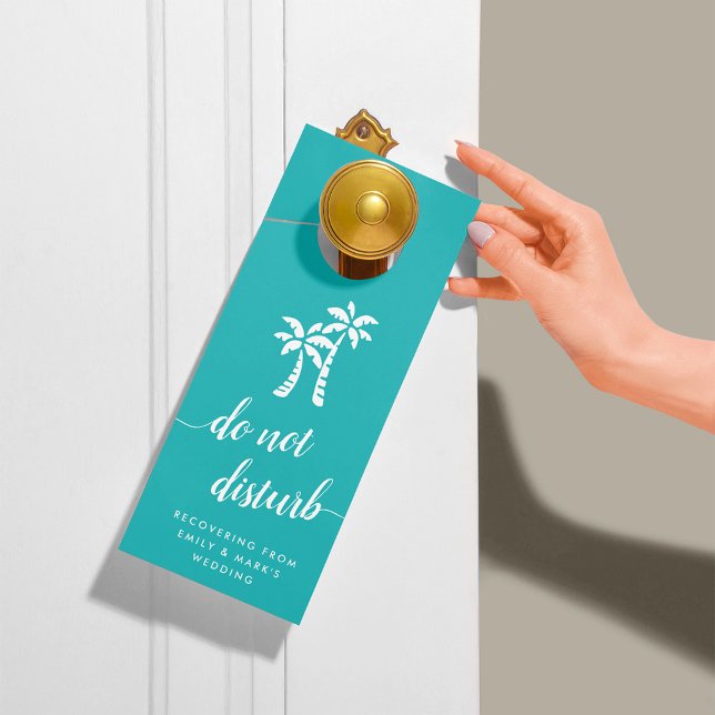 Palm Trees | Do Not Disturb Wedding Favour Door Hanger (Creator Uploaded)