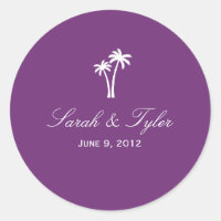 Palm Trees Favour Sticker - Purple