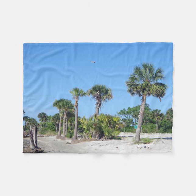Palm Trees fleece blanket (Front (Horizontal))