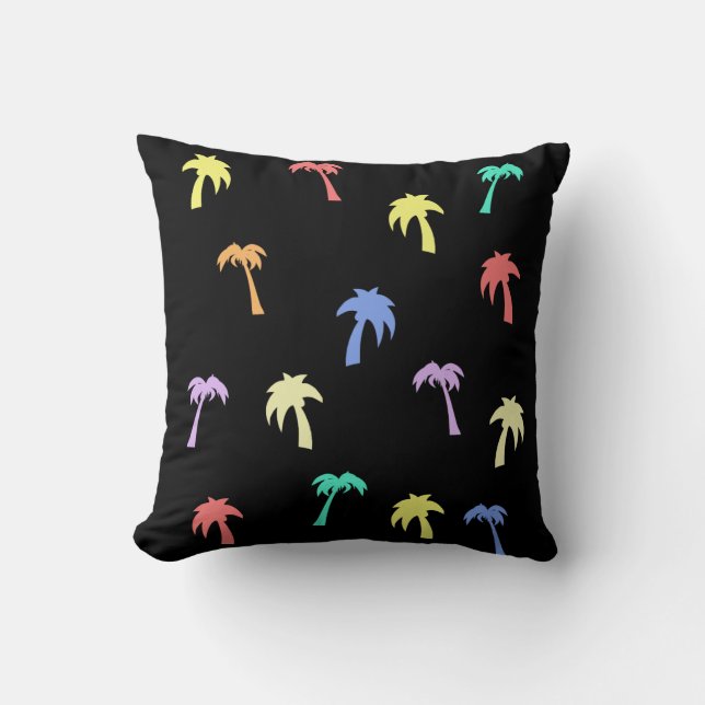 Palm Trees Funky Throw Pillow (Front)