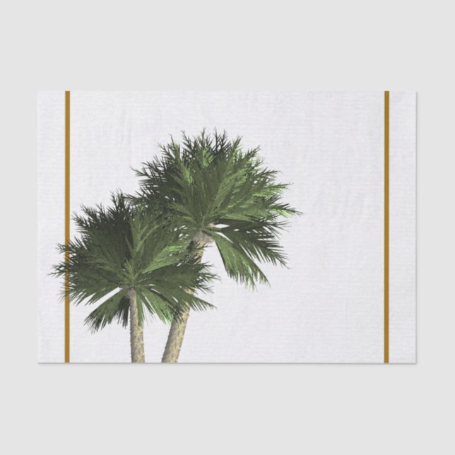 Palm Trees & Gold Elegant Tropical Summer Tissue Paper (Front)