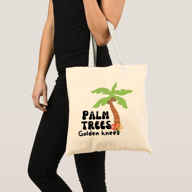 Palm trees golden knees tote bag (Front (Product))
