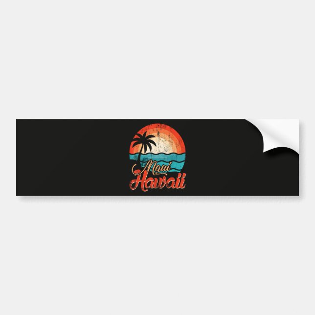 Palm Trees Hawaiian Beach Bumper Sticker (Front)