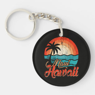Palm Trees Hawaiian Beach Key Ring