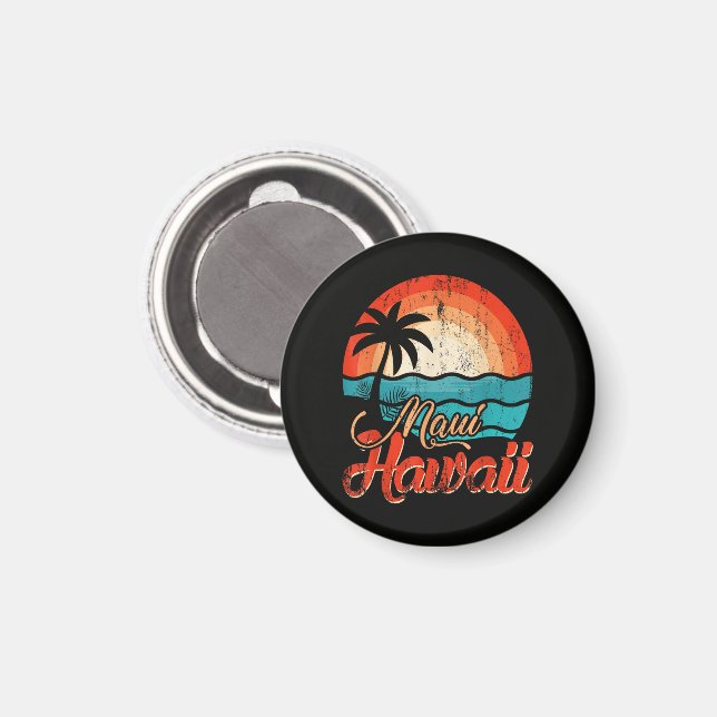 Palm Trees Hawaiian Beach Magnet (Front/Back)
