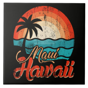 Palm Trees Hawaiian Beach Tile