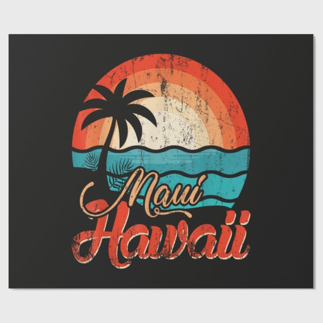 Palm Trees Hawaiian Beach Wrapping Paper (Flat)
