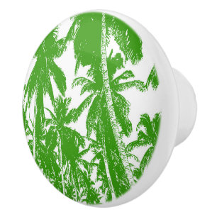 Palm Trees in a Posterised Design Ceramic Knob