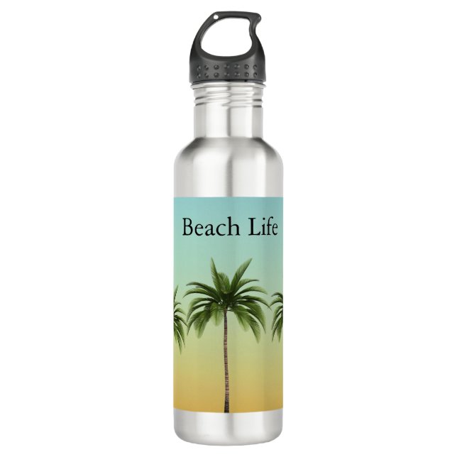 Palm Trees in a Row, beach life               710 Ml Water Bottle (Front)