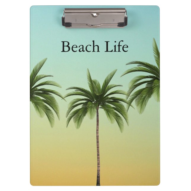Palm Trees in a Row, beach life               Clipboard (Front)