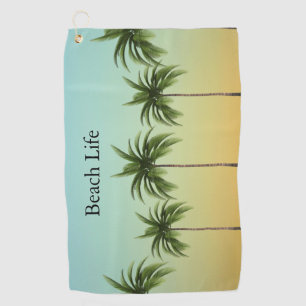 Palm Trees in a Row, beach life Golf Towel