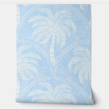 Palm Trees in Soft Blue Tropical Coastal