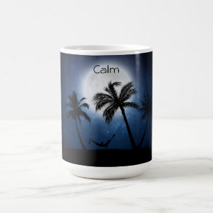 Palm trees in the moonlight coffee mug