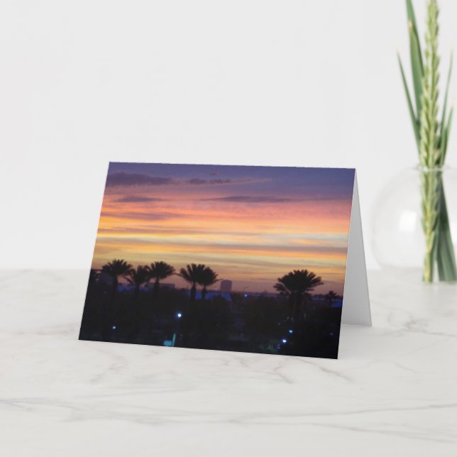 Palm Trees in the Sunset - Blank Inside Card (Front)
