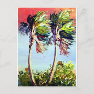 Palm Trees in the Wind Postcard