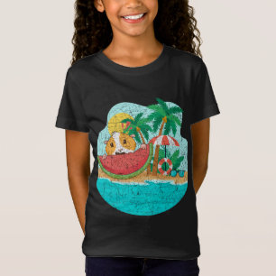 Palm Trees Island Beach Summer Funny Guinea Pig Wa T-Shirt