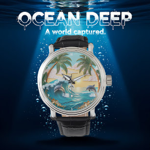 Palm Trees, Jumping Dolphins, and Ocean Sunset Watch