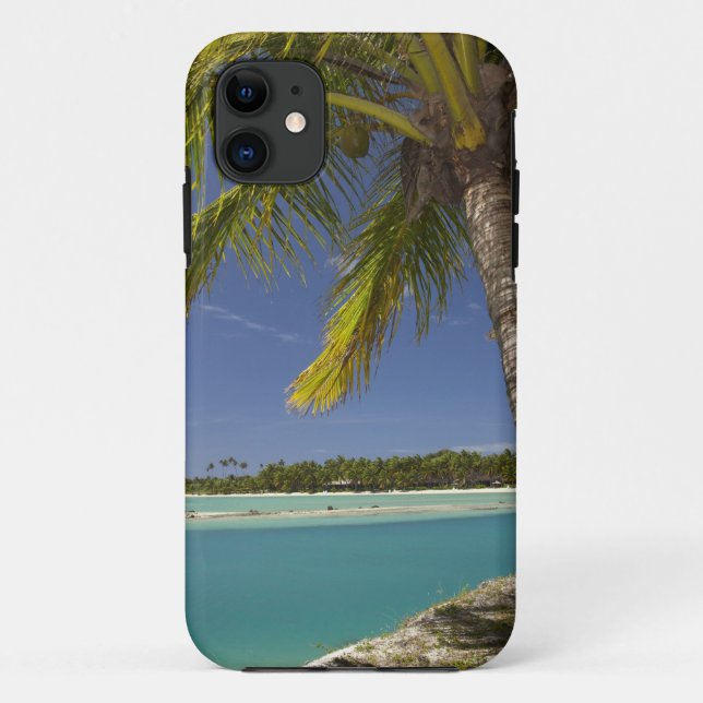 Palm trees & lagoon, Musket Cove Island Resort Case-Mate iPhone Case (Back)