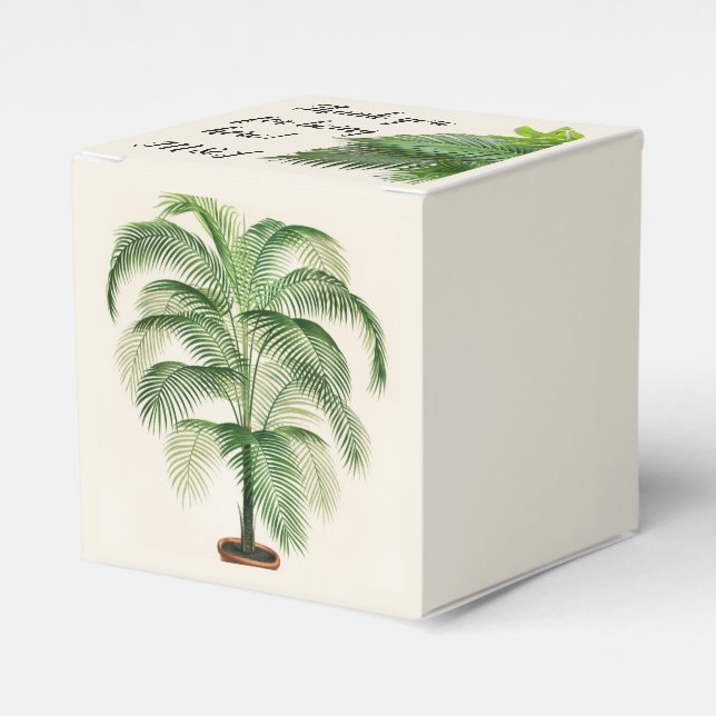 Palm Trees Leaves Personalised Favour boxes (Front Side)