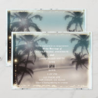 Palm Trees Lights Vintage Tropical Beach Wedding