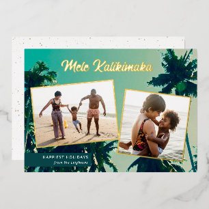 Palm Trees Mele Kalikimaka Two Photo Collage 