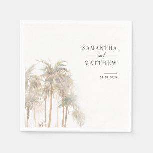 Palm Trees Modern Minimalist Wedding Napkin