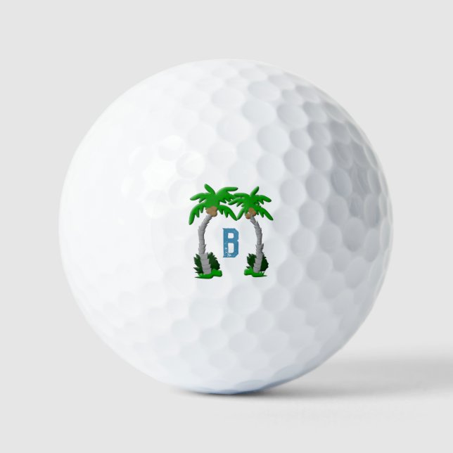 Palm Trees Monogram  Golf Balls (Front)