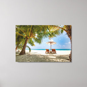 Palm Trees   Moody Sky Canvas Print