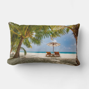 Palm Trees Moody Sky Lumbar Cushion