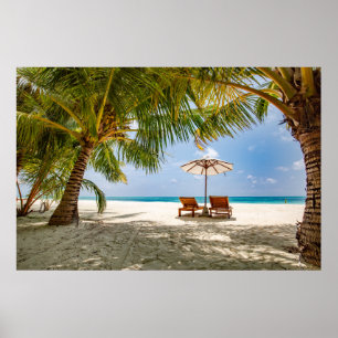 Palm Trees   Moody Sky Poster