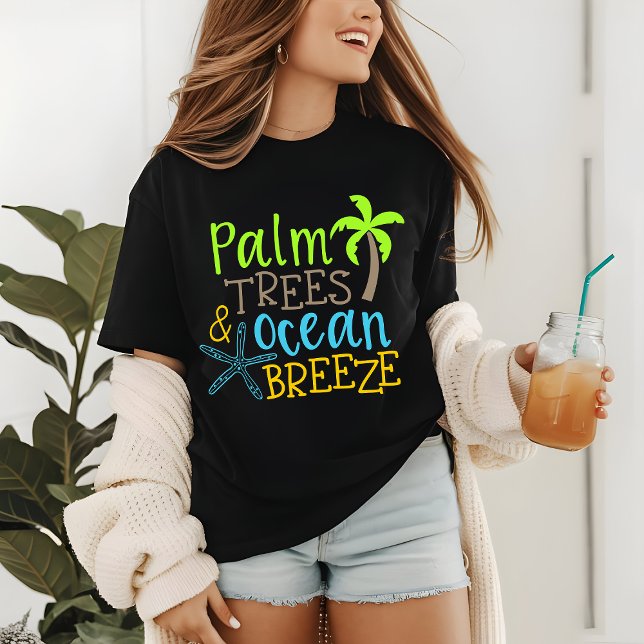 'Palm Trees & Ocean Breeze' Tropical Summer Tri-Blend Shirt (Creator Uploaded)