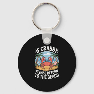 Palm Trees Ocean Crab Crab  Key Ring