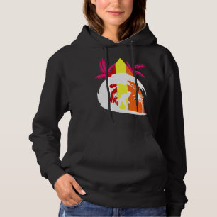 Palm Trees Ocean Surfboard Surfer Sport Waves Surf Hoodie