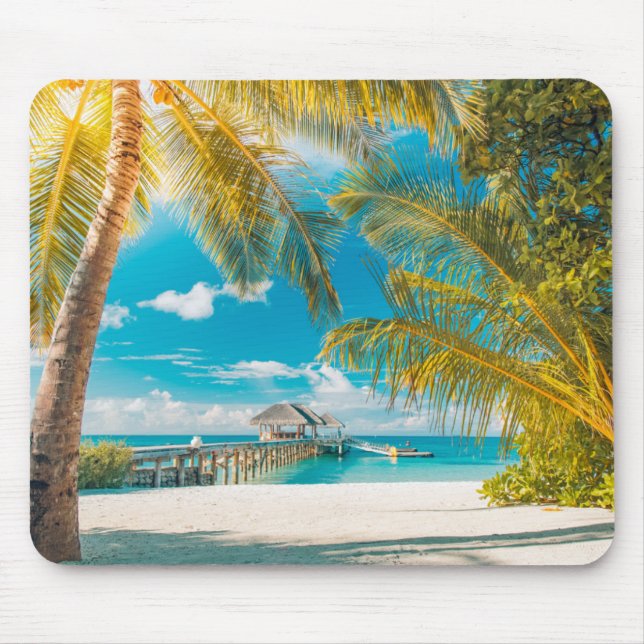 Palm Trees on A Beautiful Sunset Mouse Pad (Front)