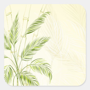 Palm Trees on Bamboo Forest   Sticker Seal