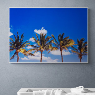 Palm Trees on Caribbean Beach, Riviera Maya Tulum Canvas Print