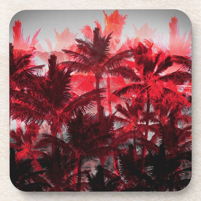 Palm Trees on Fire Coaster (Front)