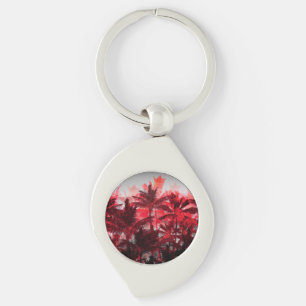 Palm Trees on Fire Key Ring
