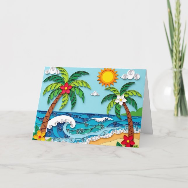 Palm Trees on the Beach | Birthday Card (Front)