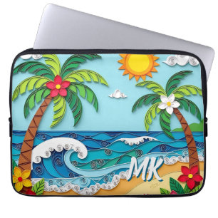 Palm Trees on the Beach Personalised Laptop Sleeve