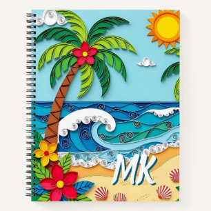 Palm Trees on the Beach Personalised Notebook