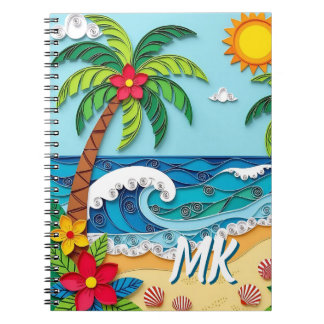 Palm Trees on the Beach Personalised Notebook