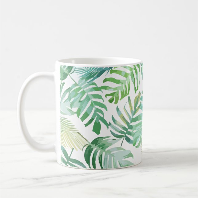 Palm Trees On Tropical Beach Coffee Mug (Left)