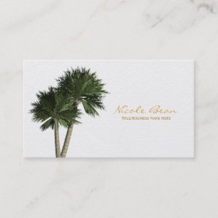 Palm Trees on White Elegant Business Cards