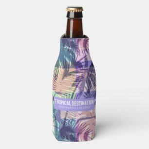 Palm Trees Pattern custom text Bottle Cooler