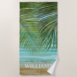 Palm Trees Personalised Beach Towel