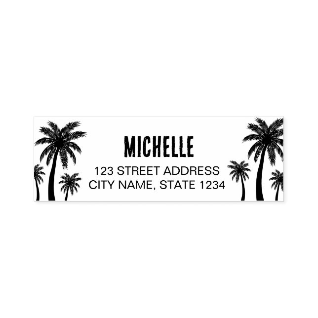 Palm Trees  Personalised   Self-inking Stamp (Design)