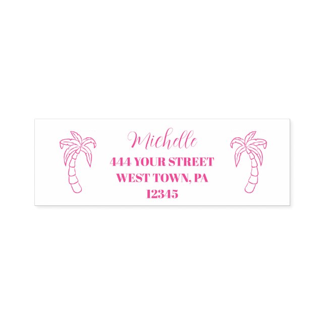 Palm Trees  Personalised  Self- Self-inking Stamp (Design)